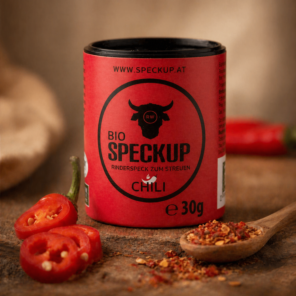 Speckup Chili Rinderspeckpulver mit Chili für Burger BBQ Pommes Dips und Grillgerichte